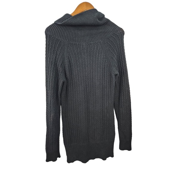 Guess Women's Large Sweater Zip Cowl Neck Pullover‎ Tunic Long Sleeve Heavy Knit - Picture 2 of 4